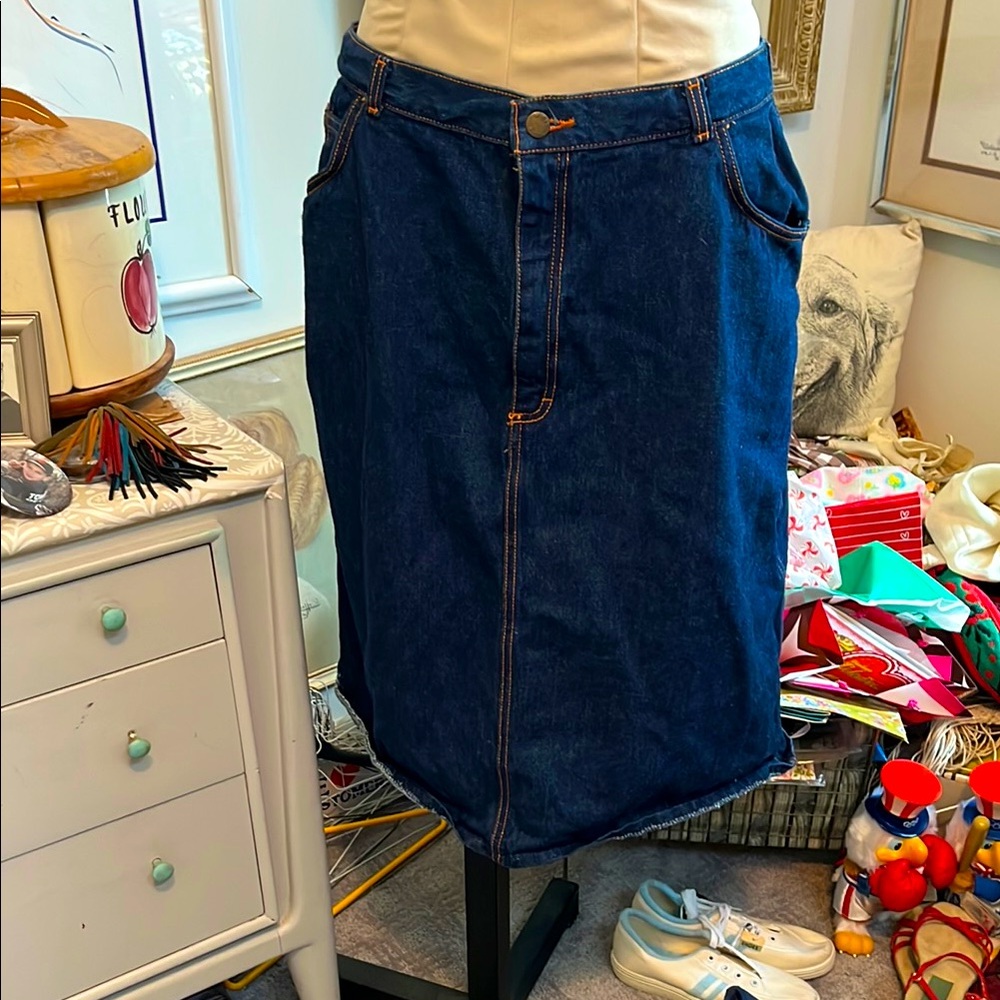 Vintage PS. Gitano, Indigo Denim Skirt. - Picture 1 of 7